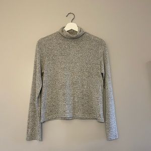 Zara marled grey turtleneck long sleeve top
